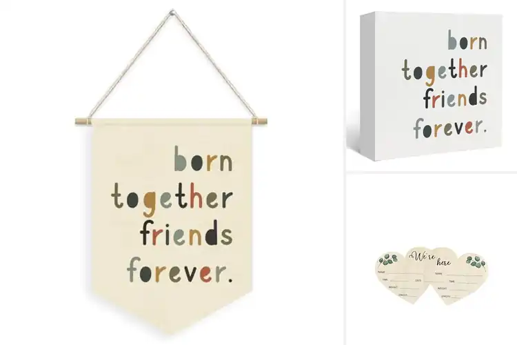 Detailed view of Best Twins Nursery Decorations
